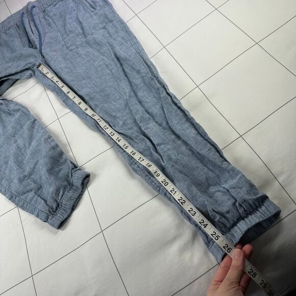 Athleta Pants Womens 8 Blue Retreat Linen Jogger Resort Travel Sporty Breathable - Picture 9 of 11